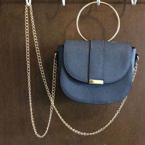 Small grey crossbody purse